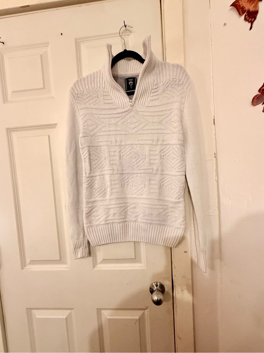 White Half-Zip Knit Sweater - Women's